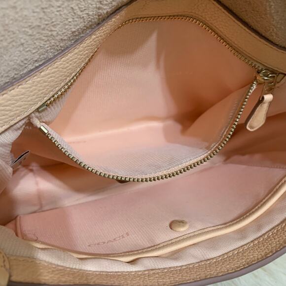 COACH DAKOTAH Apricot Leather Small Whipstitched Flap Saddle Crossbody 34397 - Picture 9 of 15